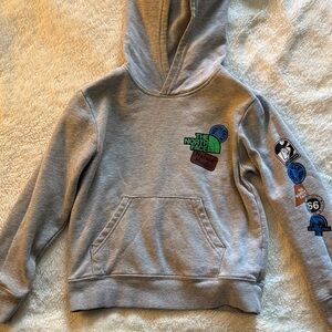 The North Face Kids Hoodie with Patches - Gray